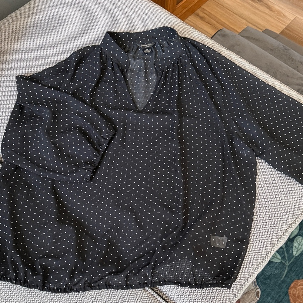Sunny Taylor Black and White Polka Dot Blouse